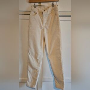 Levis corduroy, high waisted, straight leg casual mom jeans